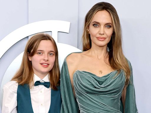 Angelina Jolie and Daughter Vivienne Wear Matching Outfits on 2024 Tony Awards Red Carpet