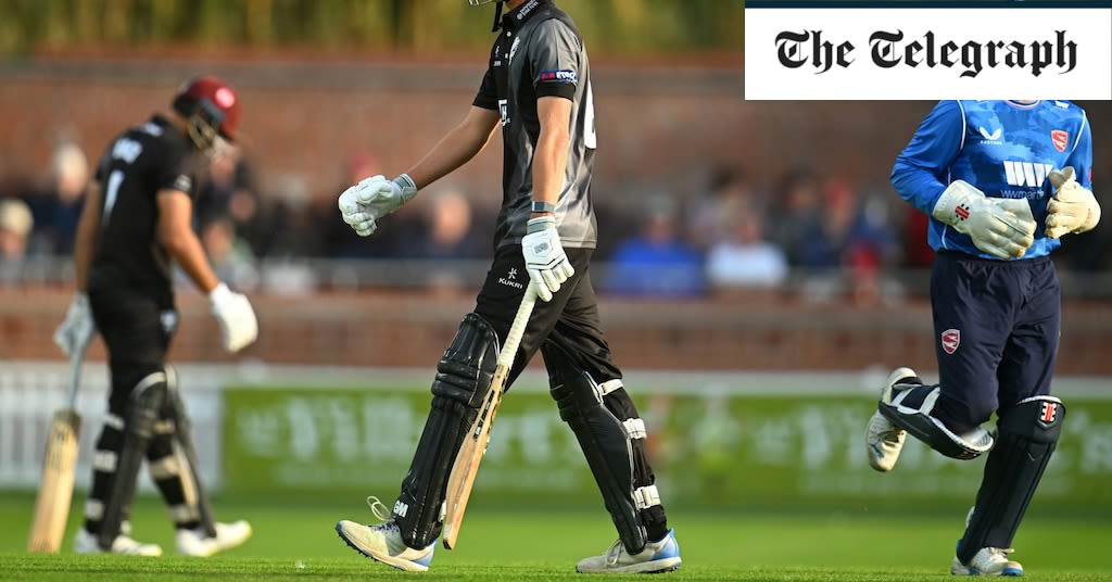 Archie Vaughan, son of ex-England captain Michael, run out without facing a ball on professional debut