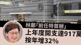 林鄭「前任特首辦」上年度開支達917萬 按年增32%