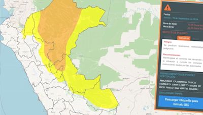 Evento meteorológico ‘peligroso’ inicia mañana en 10 regiones del Perú, según nuevo aviso del Senamhi