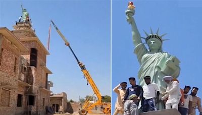 ‘Statue of Liberty’ in Punjab: Viral video triggers hilarious reactions; netizens say ‘owner installed it after being denied US Visa’