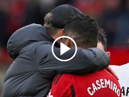 Se reveló el video de la reacción del DT de Liverpool con Casemiro tras la patada a Luis Díaz