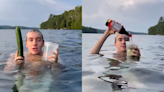 Viral Video: Vlogger Makes Cucumber Salad While Floating On Lake, Internet Reacts