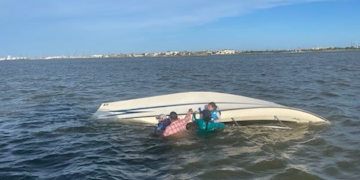 2 children, 2 adults rescued after boat capsizes on Fourth of July