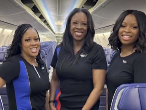 Mom and two daughters all work together as Southwest flight attendants