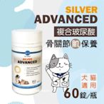 骨力勁-SILVER ADVANCED(肌力up配方) 60錠 添加專利複合式玻尿酸 犬貓適用(購買第二件贈送寵物零食x1包)