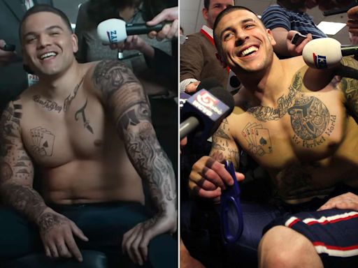 See the “American Sports Story: Aaron Hernandez” Cast Side-by-Side with the Real-Life People They Play