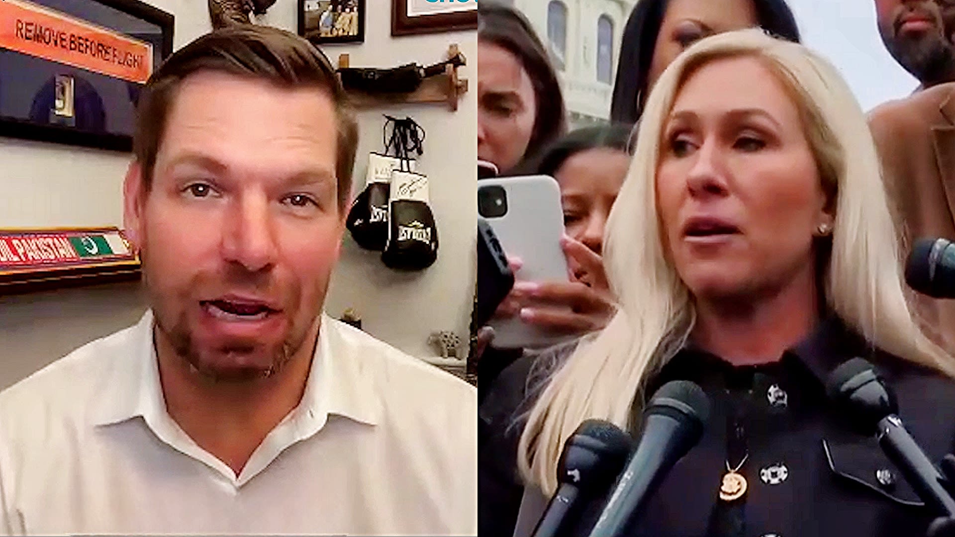 ‘Marjorie Taylor Greene Is Full Of Sh*t!’ Eric Swalwell Lashes Out At Reporters Giving MTG Attention Over...