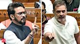 Congress vs BJP in Lok Sabha over Anurag Thakur's caste remark at Rahul Gandhi - The Economic Times