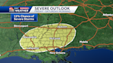 More flood threats and possible severe weather. Timing, here: