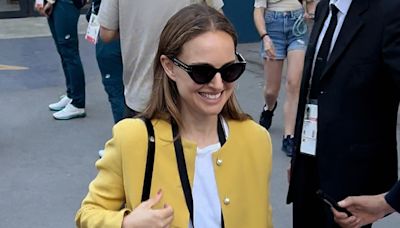 Natalie Portman's Dior mini skirt and trainers look is completely cool-girl coded