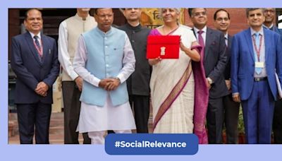 Union Budget 2024: FM Nirmala Sitharaman dons white silk saree, poses with tablet in red cover