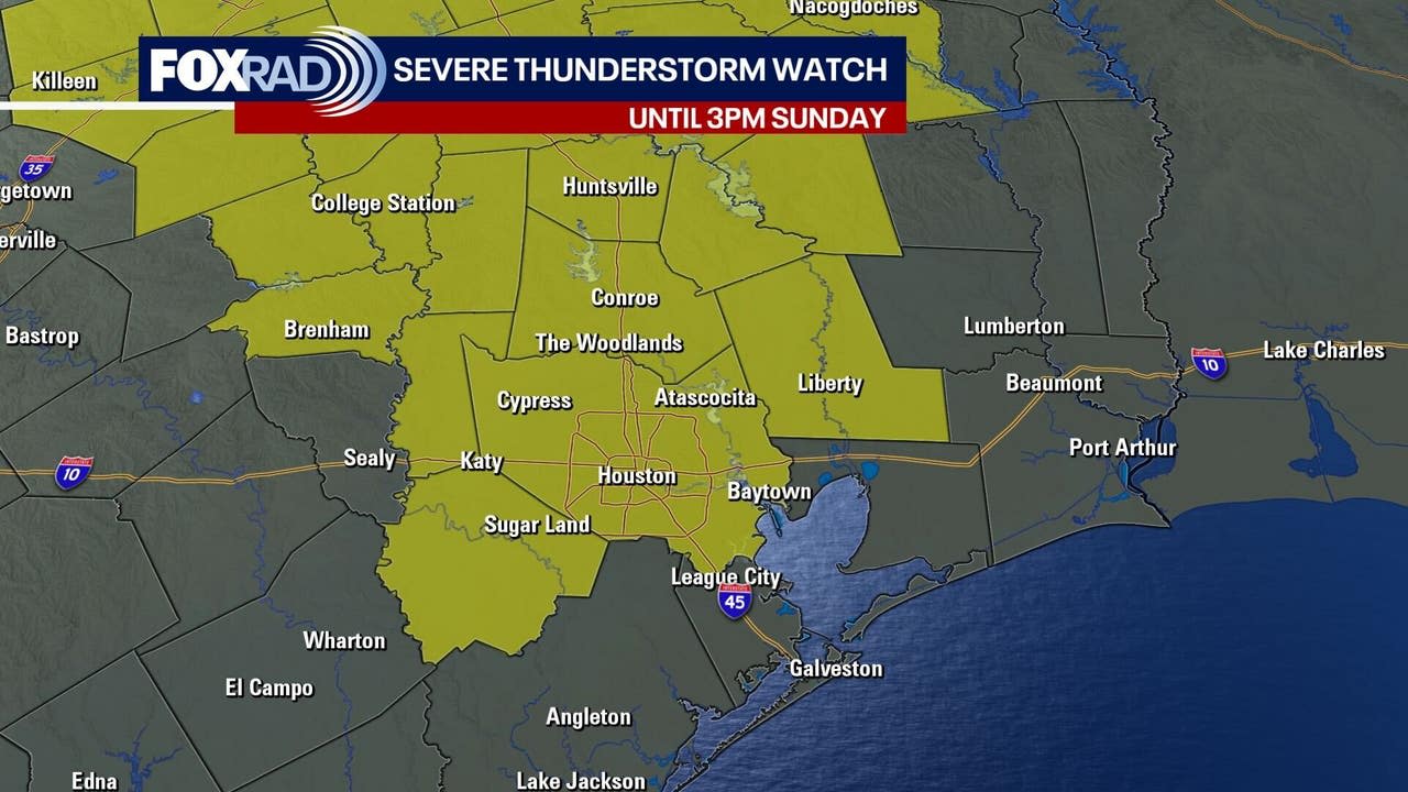 Houston weather: Severe thunderstorm watch issued, flood watch extended to Monday