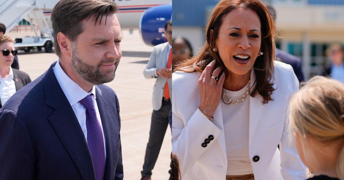 Campaigning hard in the Midwest, Harris and Vance cross paths on airport tarmac