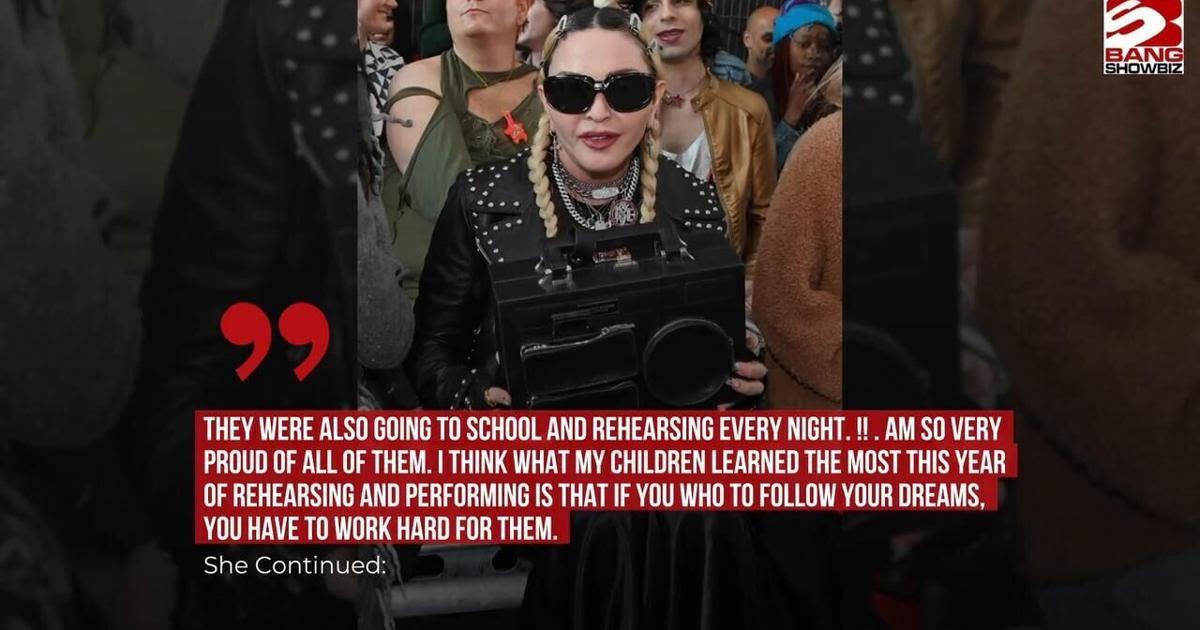 Madonna thanked her children for giving "blood, sweat, and tears" at her 'Celebration Tour' shows