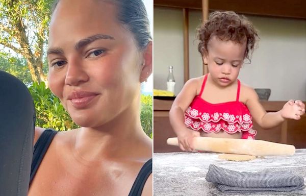 Chrissy Teigen Makes Cookies with Family on Fourth of July as Daughter Esti Shows off Her Baking Skills