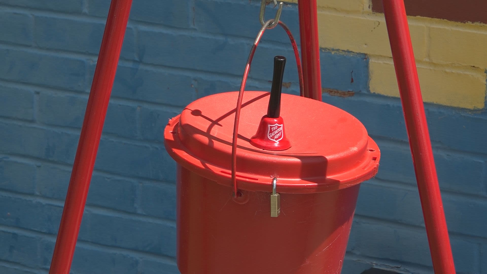 Ringing the Bell for Christmas in July at Elmira's Salvation Army