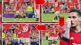 Footage of Man Utd star Antony being moved to left-back vs Arsenal emerges