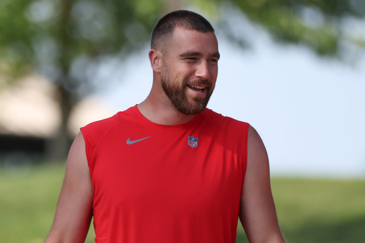 Fans Declare Travis Kelce's New Look at Training Camp Is a 'Taylor Swift Glow Up'