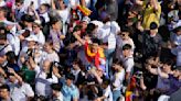 Real Madrid celebrates Spanish league title with fans after reaching Champions League final