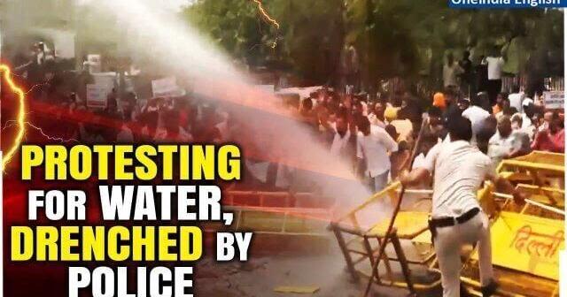 Delhi Water Crisis Irony: Police Drench BJP Protesters with Water Cannons Amid Water Shortage