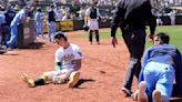 Blue Jays pitcher Yusei Kikuchi embarrassed after colliding with A's opponent chasing foul pop