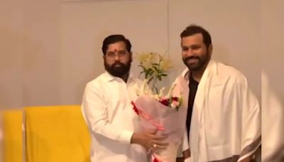 Maharashtra CM Eknath Shinde Felicitates T20 World Cup Champions Rohit Sharma, Suryakumar Yadav, Shivam Dube...