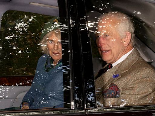 King and Queen head to church after wishing Harry a happy 40th