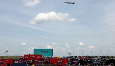 Trump flies over, attends Coca-Cola 600