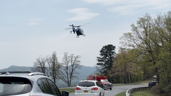 One person airlifted to hospital after motorcycle crash on Blue Ridge Parkway