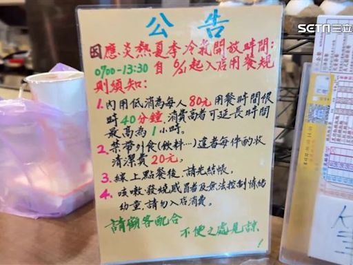 內用吹冷氣？早餐店低消「80元坐40分鐘」 老闆：因應電漲