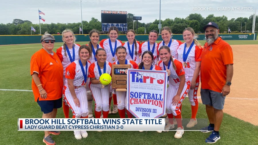 Brook Hill Lady Guard softball beats Cypress Christian 3-0 to win TAPPS Division III state championship