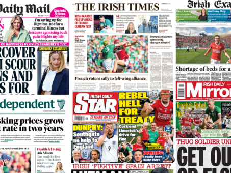 What the papers say: Monday's front pages - Homepage - Western People