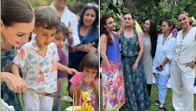Dia Mirza hosts intimate birthday party for son. Soha Ali Khan, Neha Dhupia attend