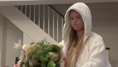 Lottie Moss throws flowers in the bin from her ex-boyfriend