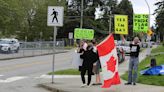 VIDEO: Anti-SOGI camp protest outside B.C. high school, from a distance