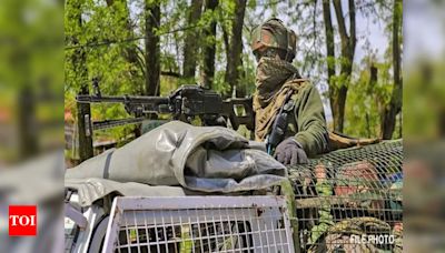 2 terrorists killed, 5 security personnel injured in encounter in J&K's Kulgam | India News - Times of India