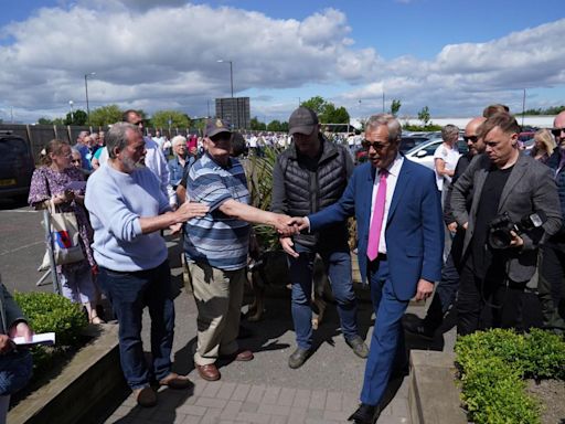 Reform UK leader Nigel Farage greeted by crowds at North East campaign visit