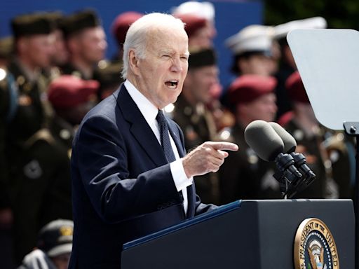 Biden offers forceful defense of democracy in Normandy speech aimed at American audience