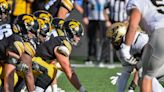 Iowa redshirt freshman OL Gennings Dunker wins 20th annual hay bale toss at Solon Beef Days