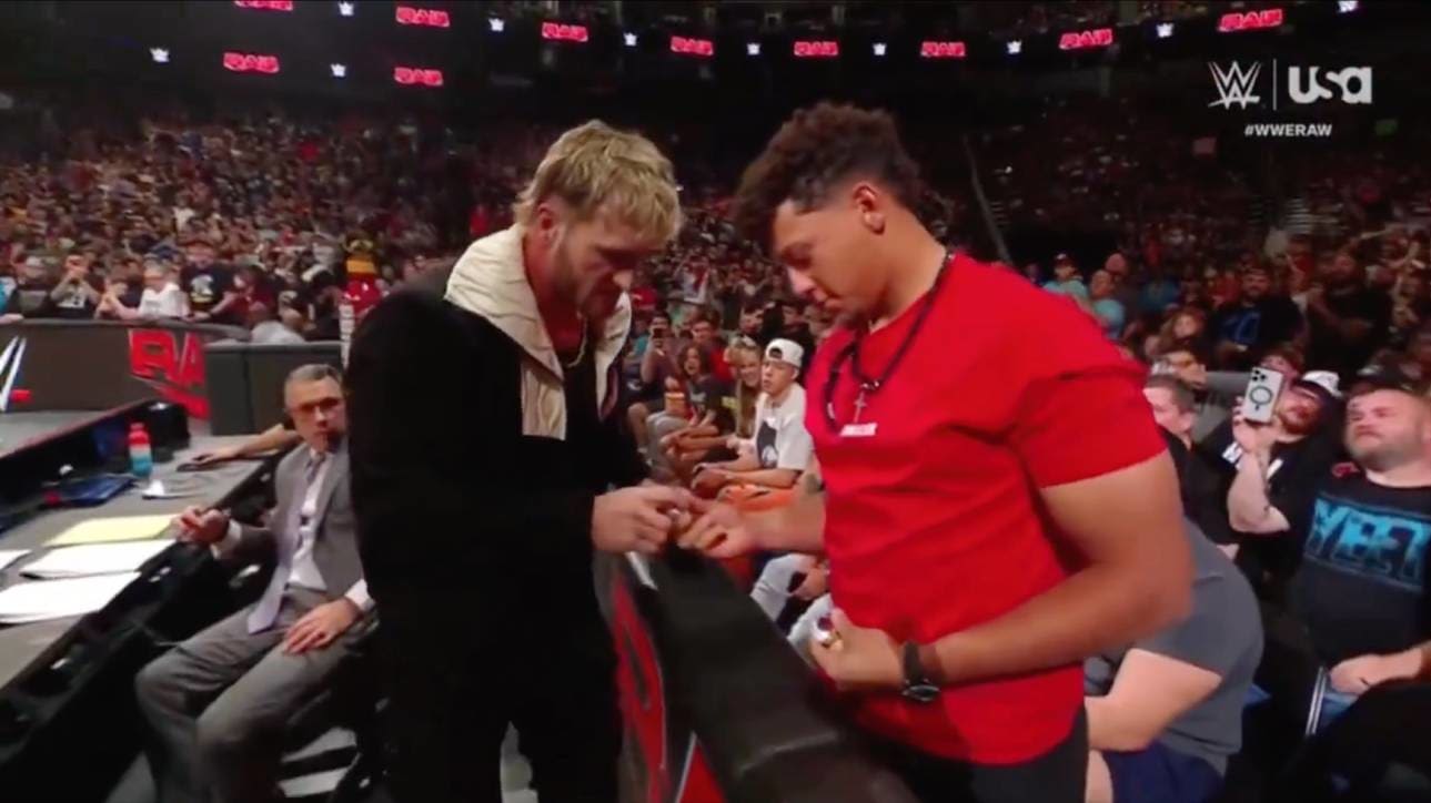 Patrick Mahomes Lent His Super Bowl Rings to Logan Paul Mid-Fight on WWE ‘Raw’