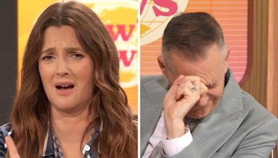 Drew Barrymore lets out "hot hotdog burp" on 'The Drew Barrymore Show', leaving Ross Matthews repulsed