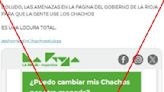 Es falso que el gobierno de La Rioja, Argentina, amenace a quienes no usan la cuasimoneda “Chachos”