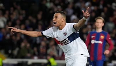 Mbappé scores twice as PSG beats Barcelona to reverse 1st-leg loss and reach Champions League semis