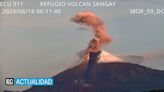 Así amaneció el volcán Sangay; míralo en tiempo real