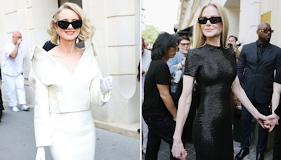 Nicole Kidman and bestie Naomie Watts stun in monochrome outfits at Paris Fashion Week Balenciaga show