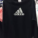 ADIDAS愛迪達 經典 男 長袖衣 棉質 休閒運動衣 大LOGO 黑色 E15122 公司貨 現貨