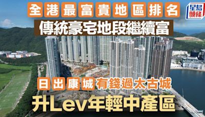 全港最富貴地區排名 傳統豪宅地段繼續富 日出康城有錢過太古城 升Lev年輕中產區