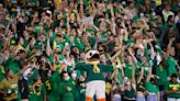 Where are the Oregon Ducks in study of largest college football fan bases?