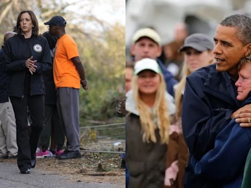 A tale of two hurricanes: Obama rode Sandy wave in 2012, will Helene help Harris now?